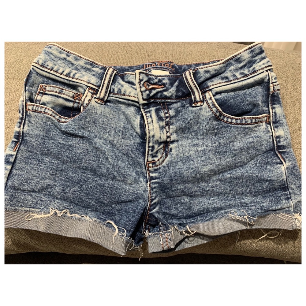 Justice cuffed denim shorts